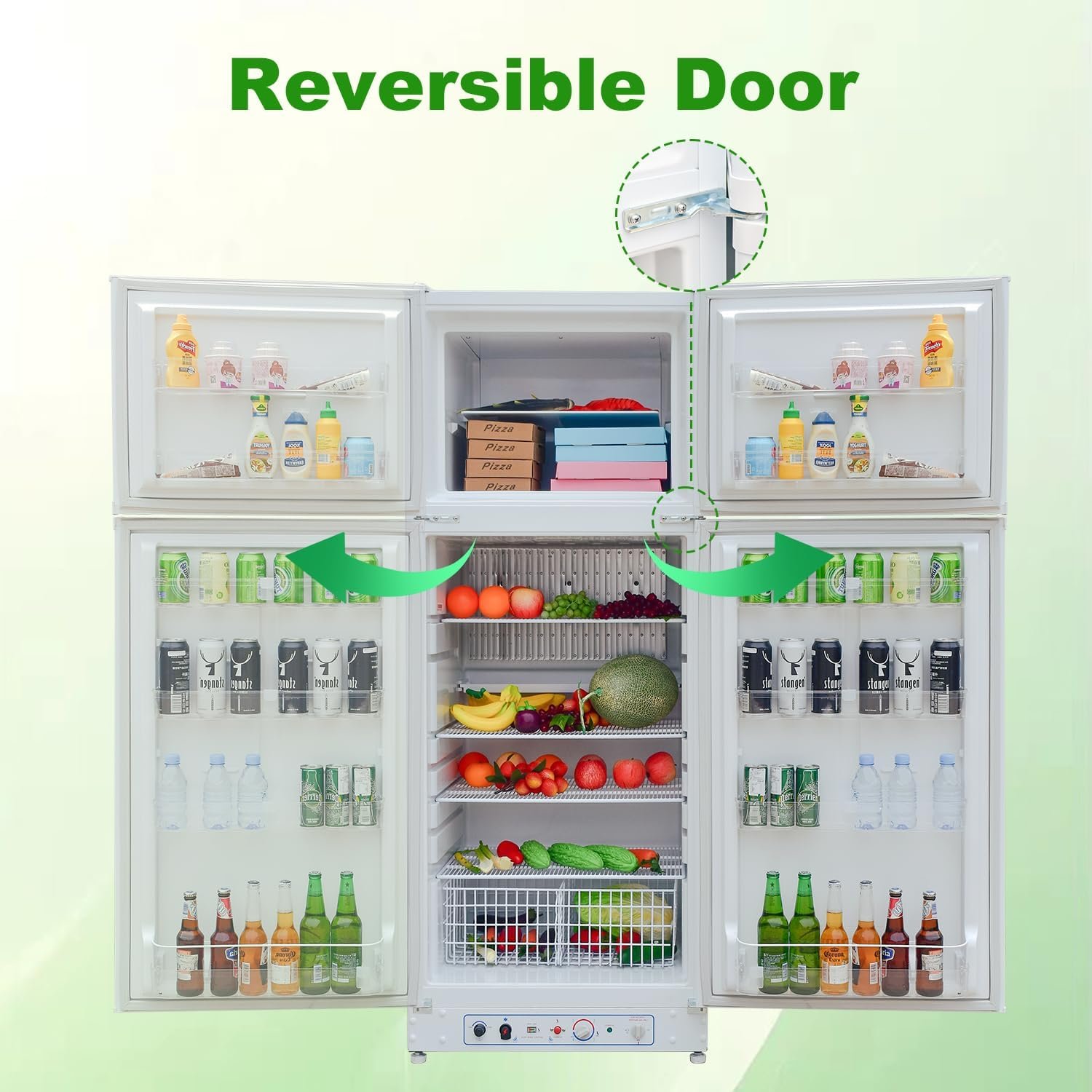 SMETA Propane Refrigerator with Freezer 13.4 cuft Gas Fridge 110v/LPG Dual Ways Top Freezer Top Mount Full Size for Kitchen Garage RV Off-Grid - Image 5