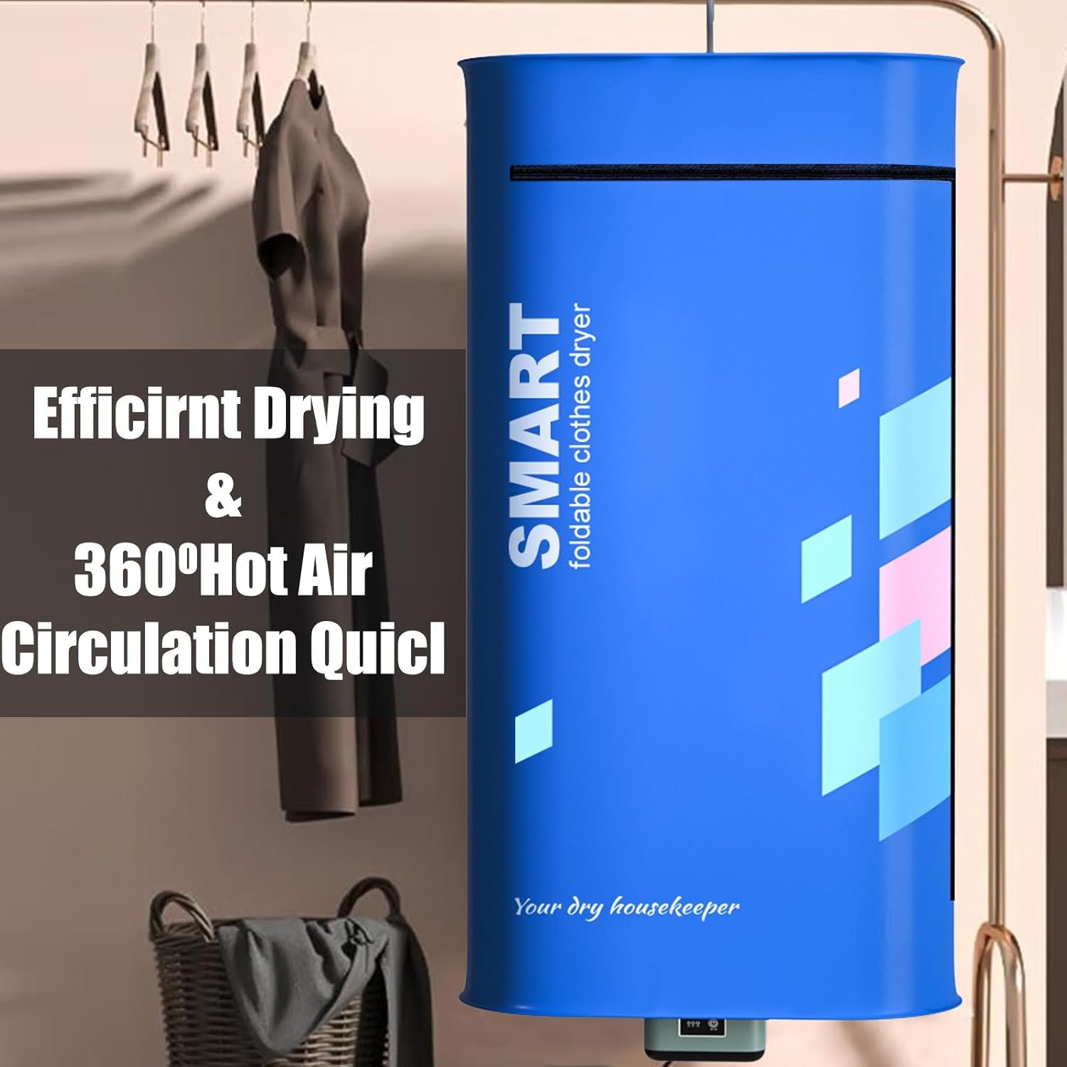 Portable Clothes Dryer, Small Compact Foldable Electric Drying Machine with Dry Bag for Travel,RV, Home,Apartment (wizi02) - Image 3