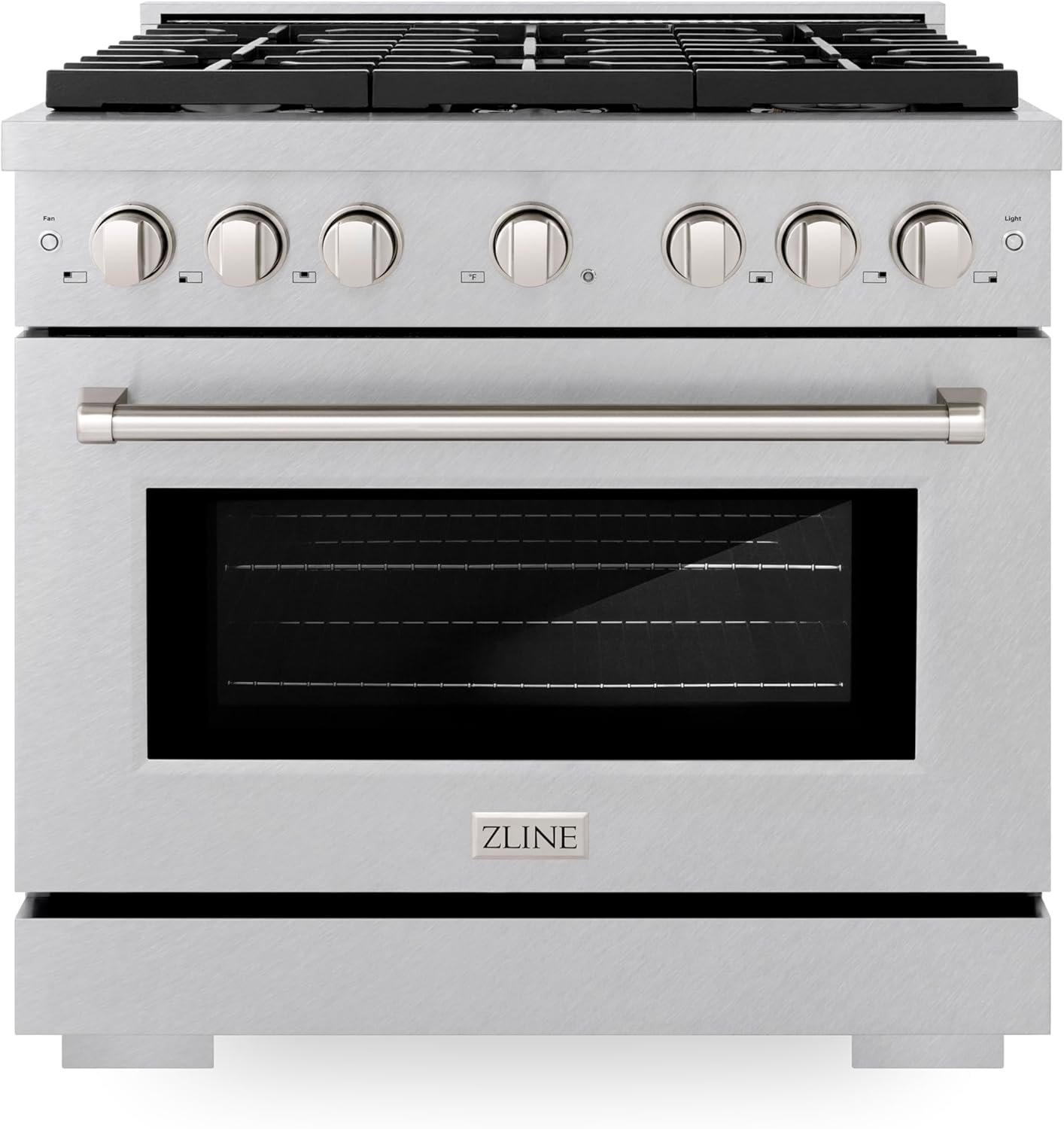 ZLINE 36 in. 5.2 cu. ft. Paramount Gas Range with Convection Gas Oven in DuraSnow Stainless Steel with 6 Brass Burners (SGRS-BR-36)
