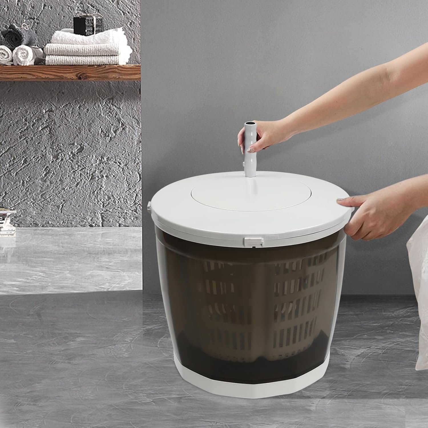 Portable Washing Machine, 2 in 1 Mini Manual Washing Machine, Compact Clothes Spin Dryer, Traveling Outdoor Washer Spin Dryer - Image 2