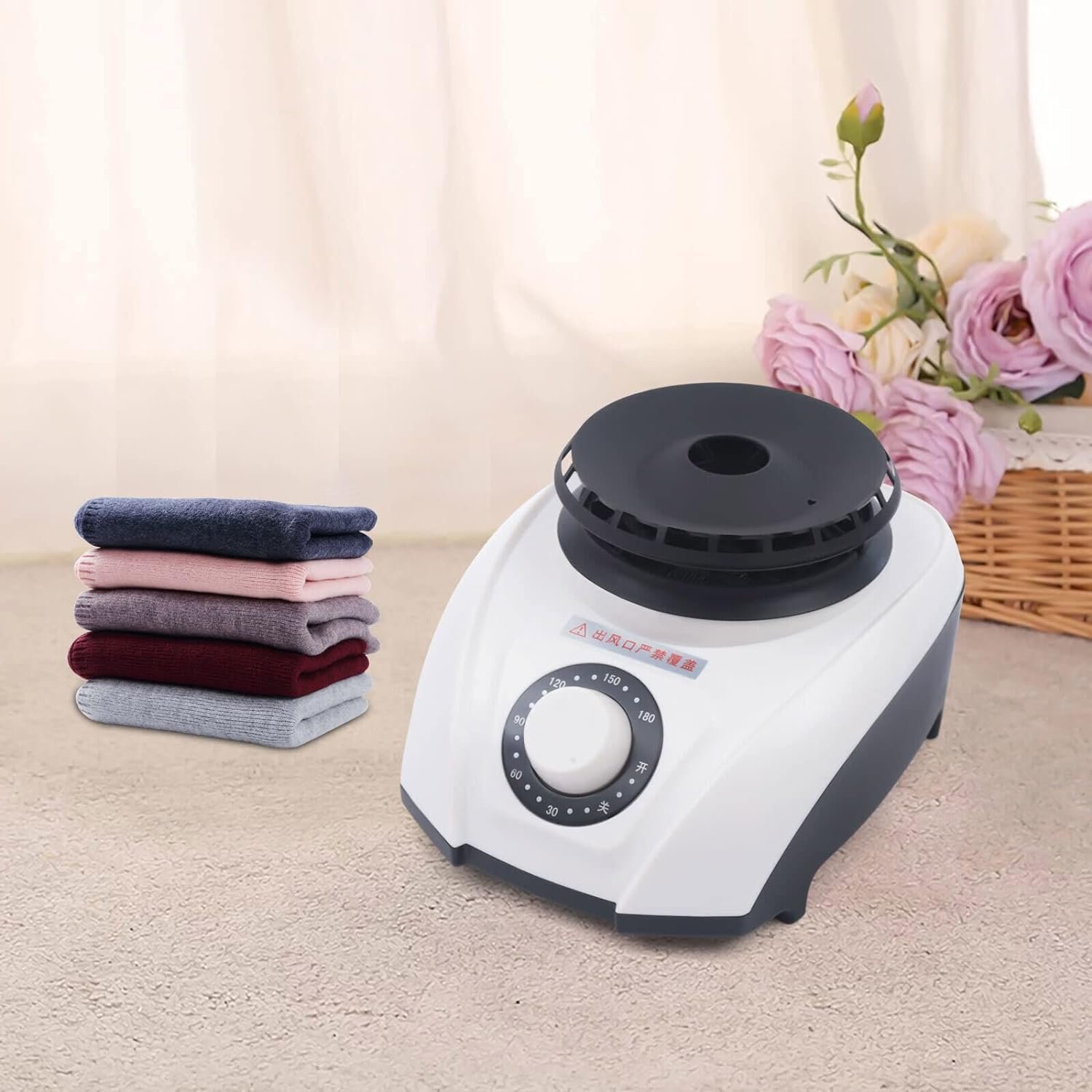 Restokki 1200W Mini Electric Laundry Dryer, Portable Super Quiet Warmer for Clothes Shoes,Super Quiet, Energy Saving, Warmer Clothes Dryer for Apartment Home (8.3 * 7.1inch) - Image 6