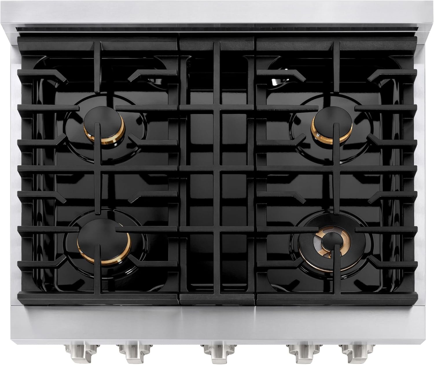 ZLINE 30 in. 4.2 cu. ft. Paramount Gas Range with Convection Gas Oven in Stainless Steel with 4 Brass Burners (SGR-BR-30) - Image 6