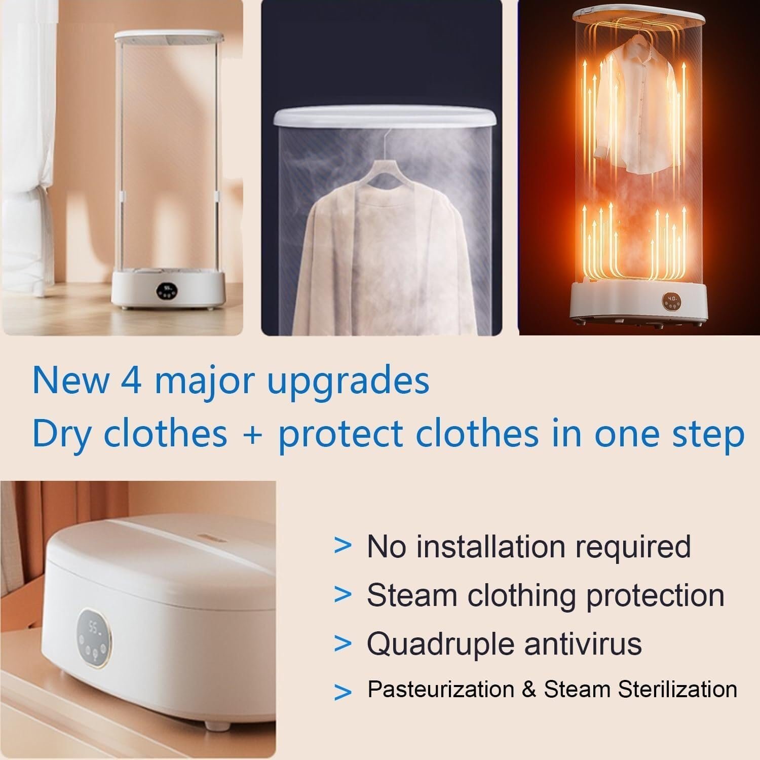 Portable Clothes Dryer - Portable Dryer,Electric Clothes Dryer, Automatic Ironing Machine,Underwear, Baby Clothes - Quick and Easy to Use Small/Compact Dryer Machine - Image 2
