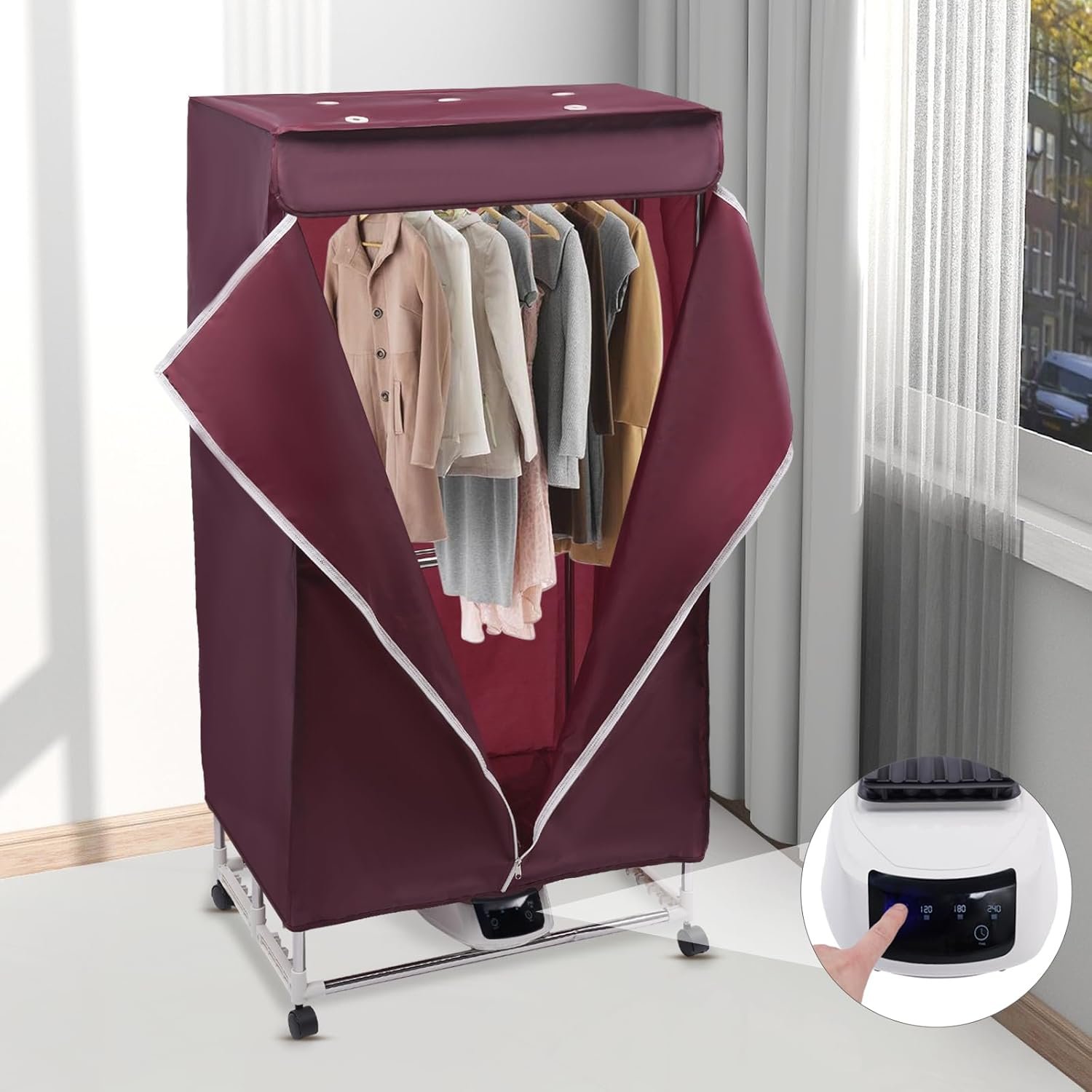 Clothes Dryer, Portable Travel Mini 1500W Dryer Machine 66.14lb Capacity Electric Dryer for Dry Clothes, Towels, Jeans - Image 2