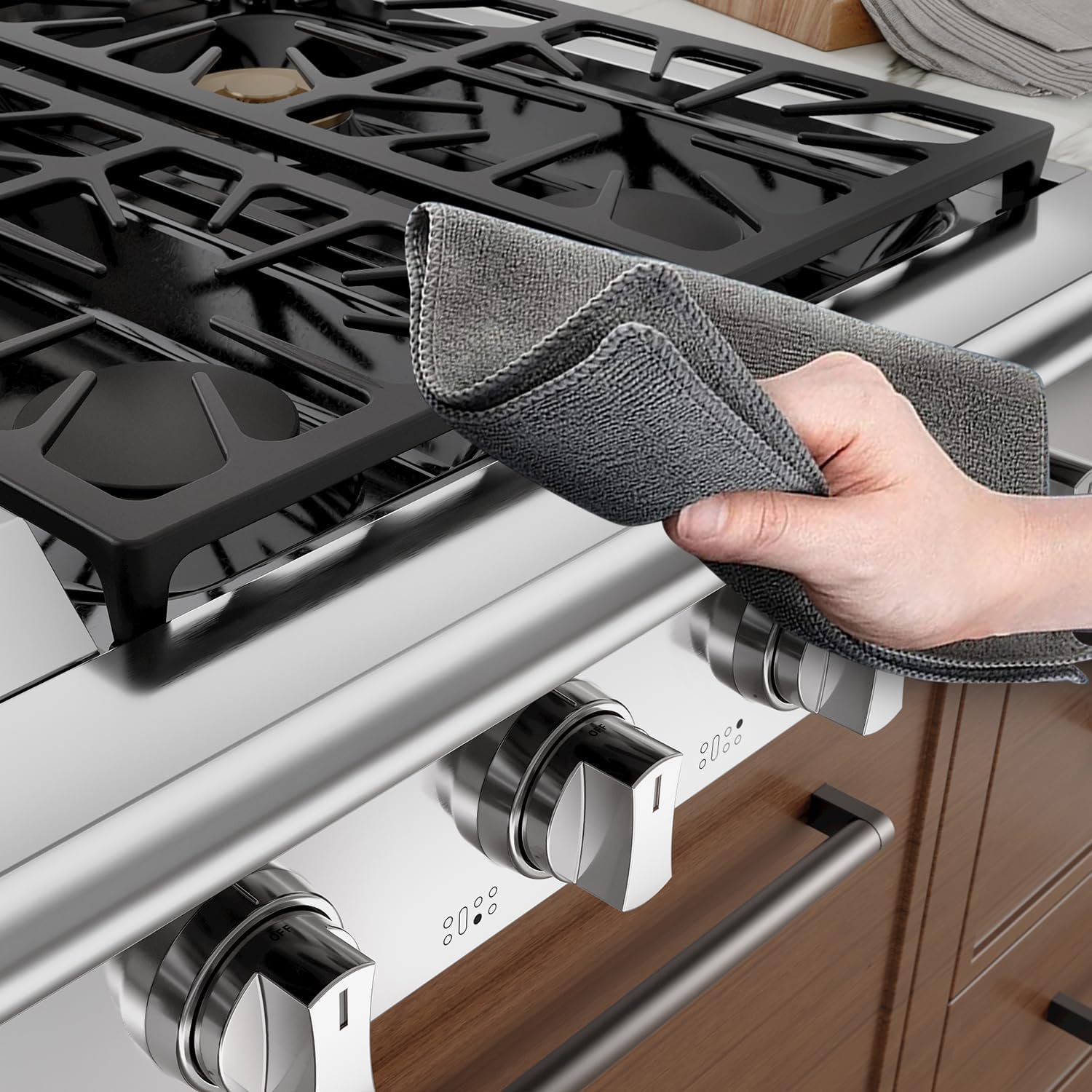 Empava 48 in. Pro-Style Professional Slide-in Natural Gas Rangetop with 6 Deep Recessed Sealed Ultra High-Low Burners-Heavy Duty Continuous Grates-Infrared Griddle in Stainless Steel, 48 Inch, Silver - Image 7