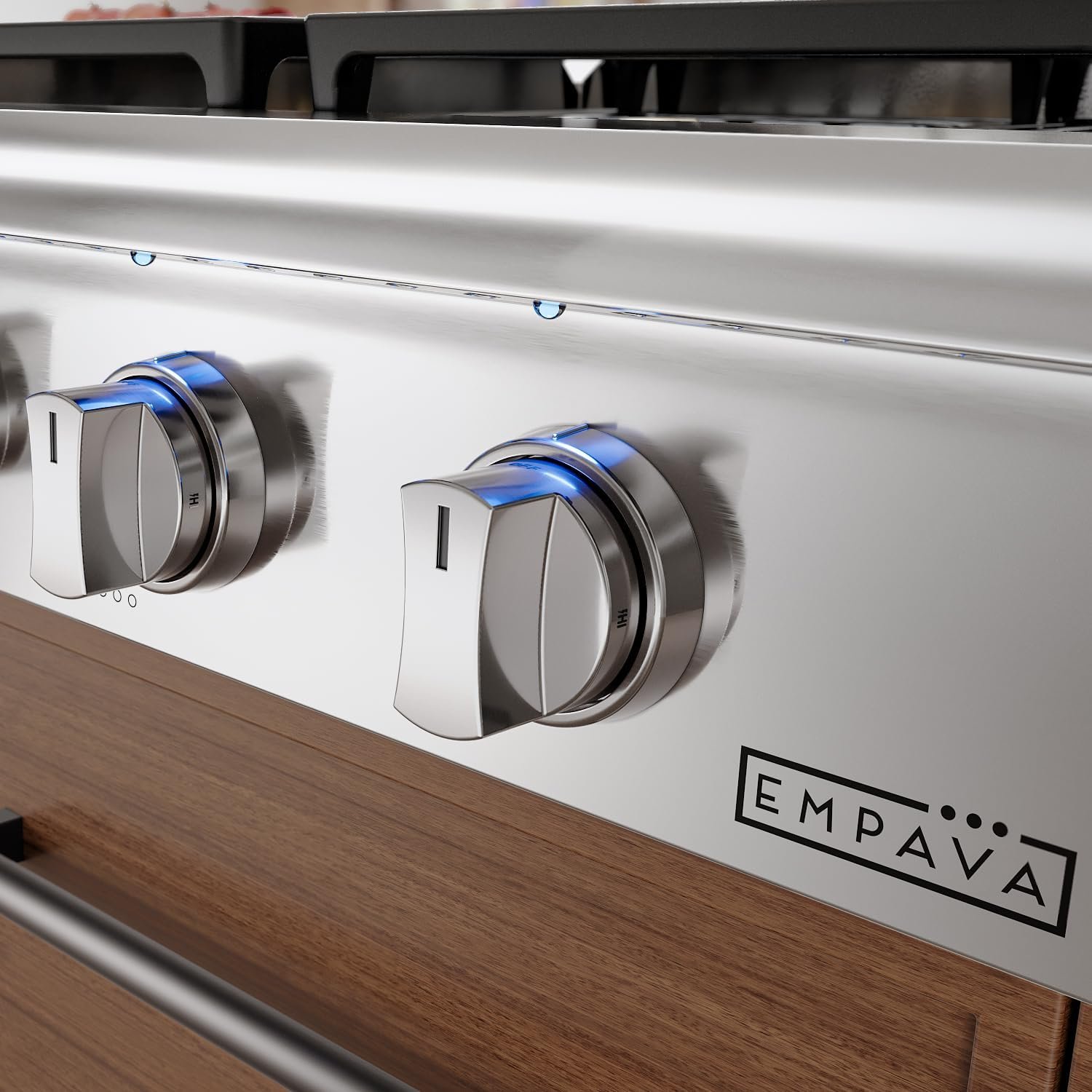 Empava 48 in. Pro-Style Professional Slide-in Natural Gas Rangetop with 6 Deep Recessed Sealed Ultra High-Low Burners-Heavy Duty Continuous Grates-Infrared Griddle in Stainless Steel, 48 Inch, Silver - Image 8