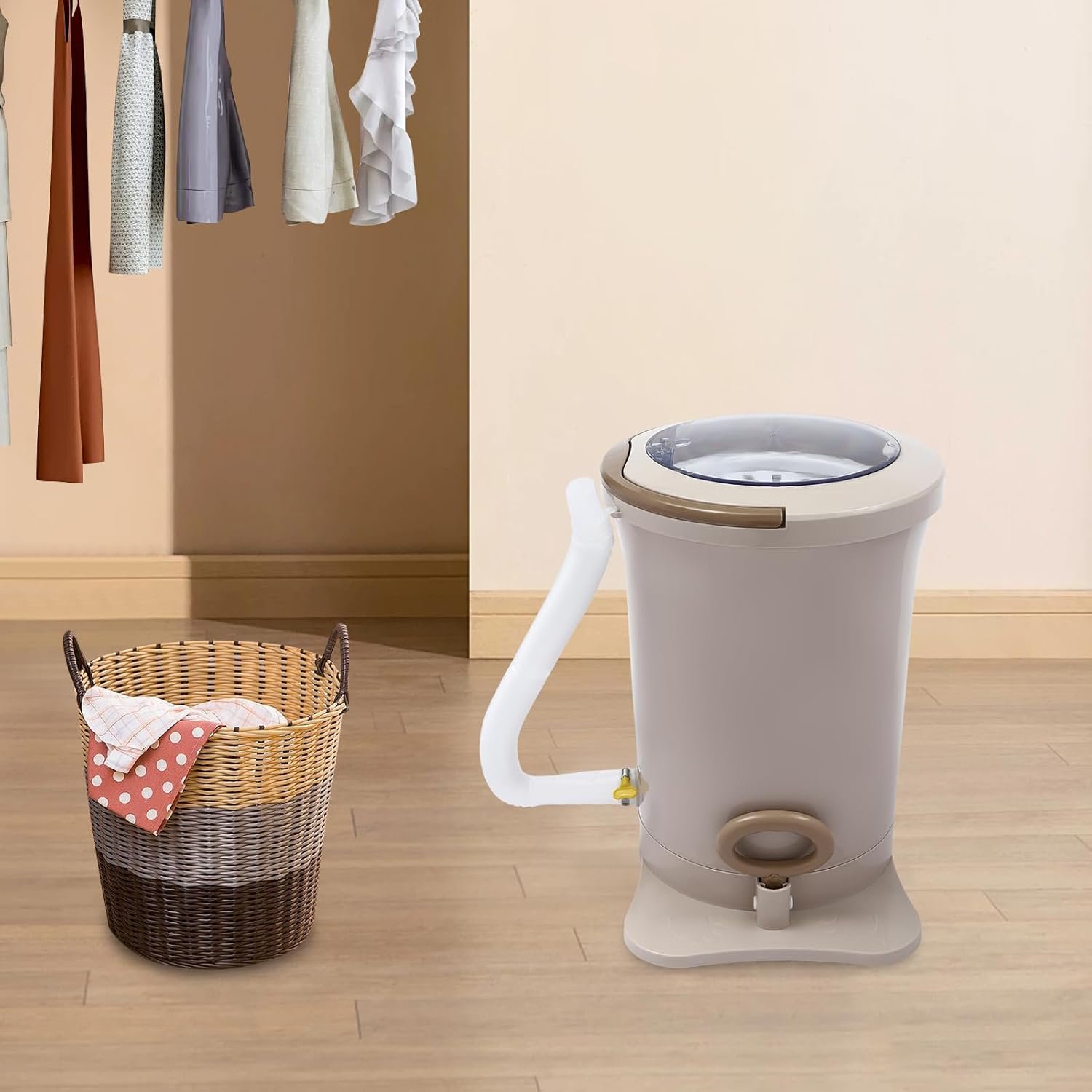 12L/3.17Gal Manual Clothes Dryer Non Electric Laundry Dryer Portable Mini Washing Machine Compact Washer Dehydrator for RV Camping School Apartment Dorm - Image 3
