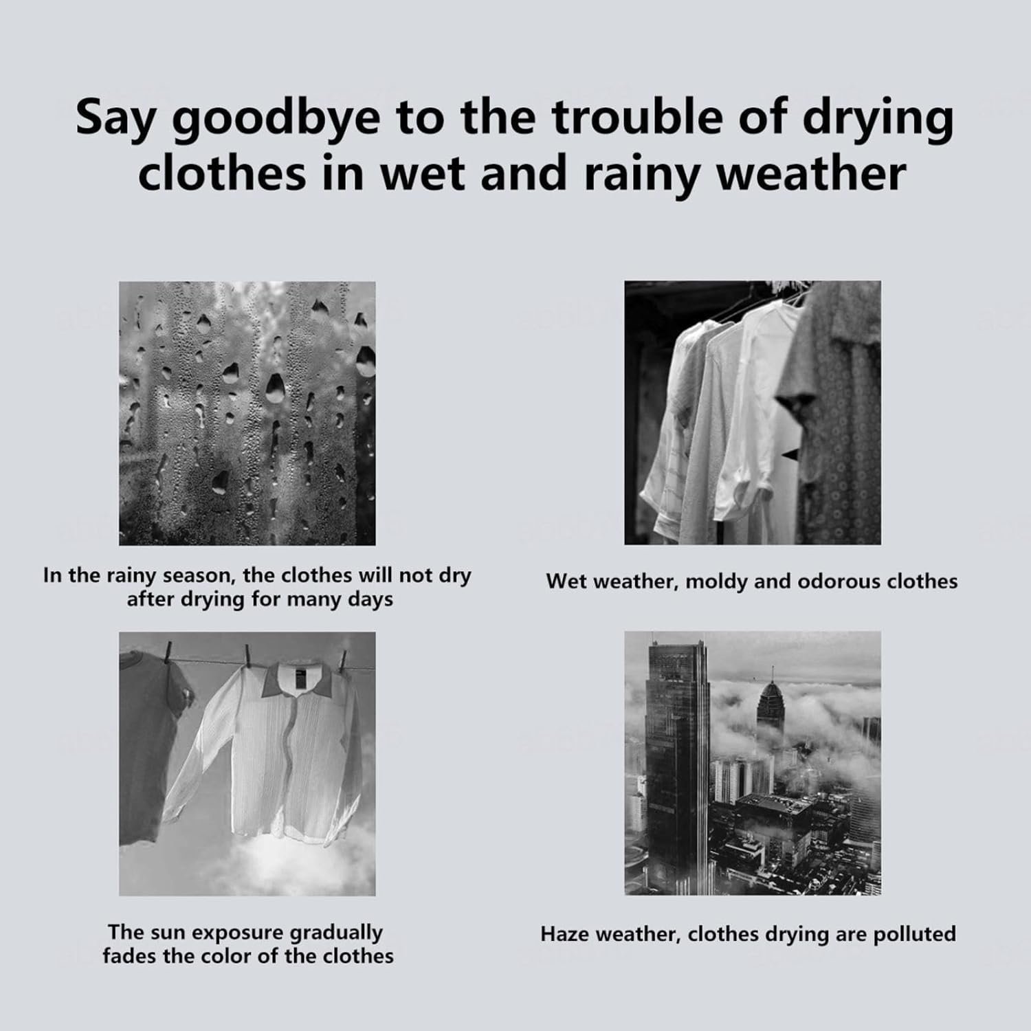 Apartment clothes dryer, Large Space Winter Constant Temperature Clothes Airer Electric Dryer, for Apartments, Dorms, RVs (Color : Grey) - Image 5
