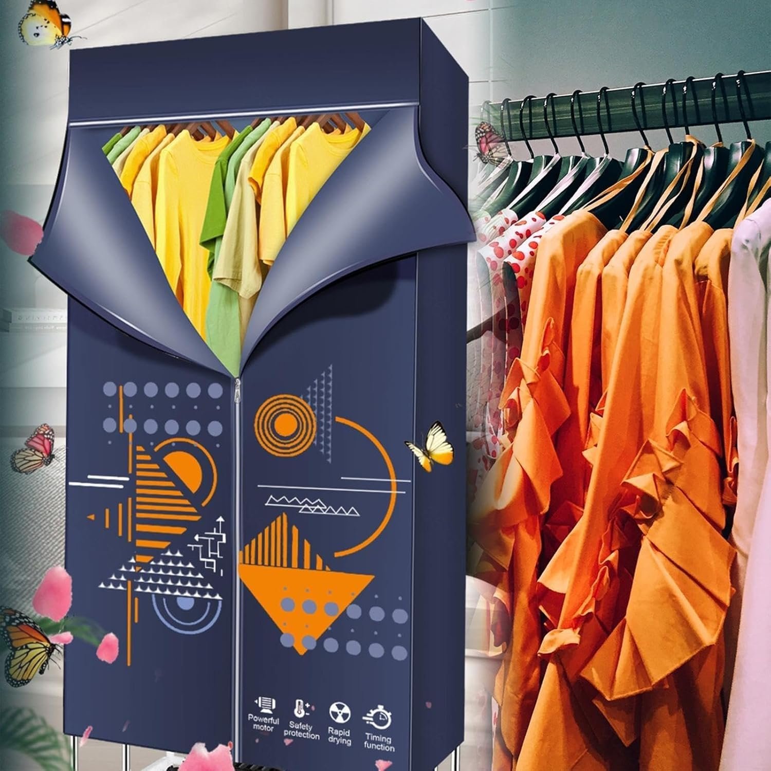 Electric dryers for Clothes, Heated Clothes Airer, Overheating Protection Intelligent Constant Temperature Clothes Airer, for Home (Color : A) - Image 7