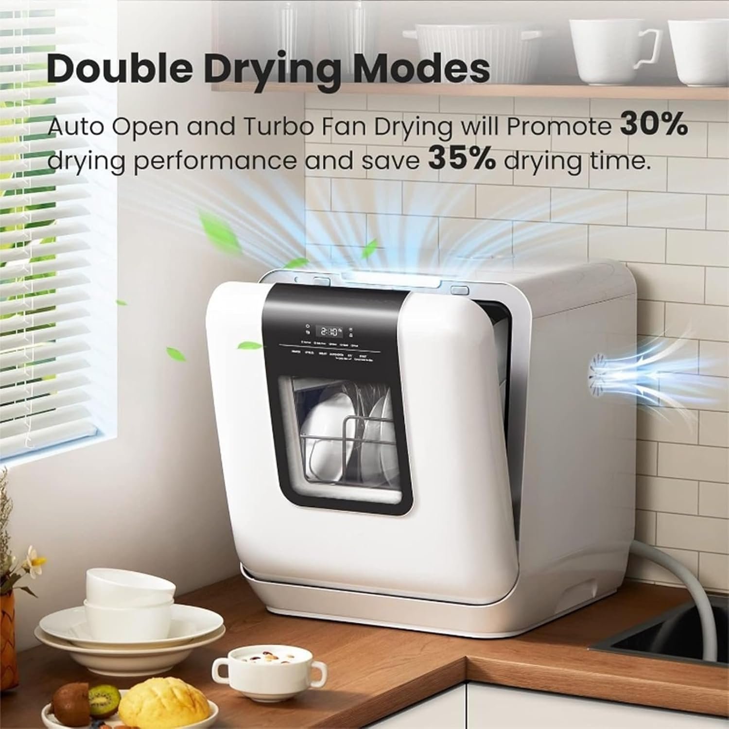 Countertop Dishwasher Portable Dishwasher with 6L Built-in Water Tank Mini Dishwasher with More Space Inside 7 Programs - Image 5