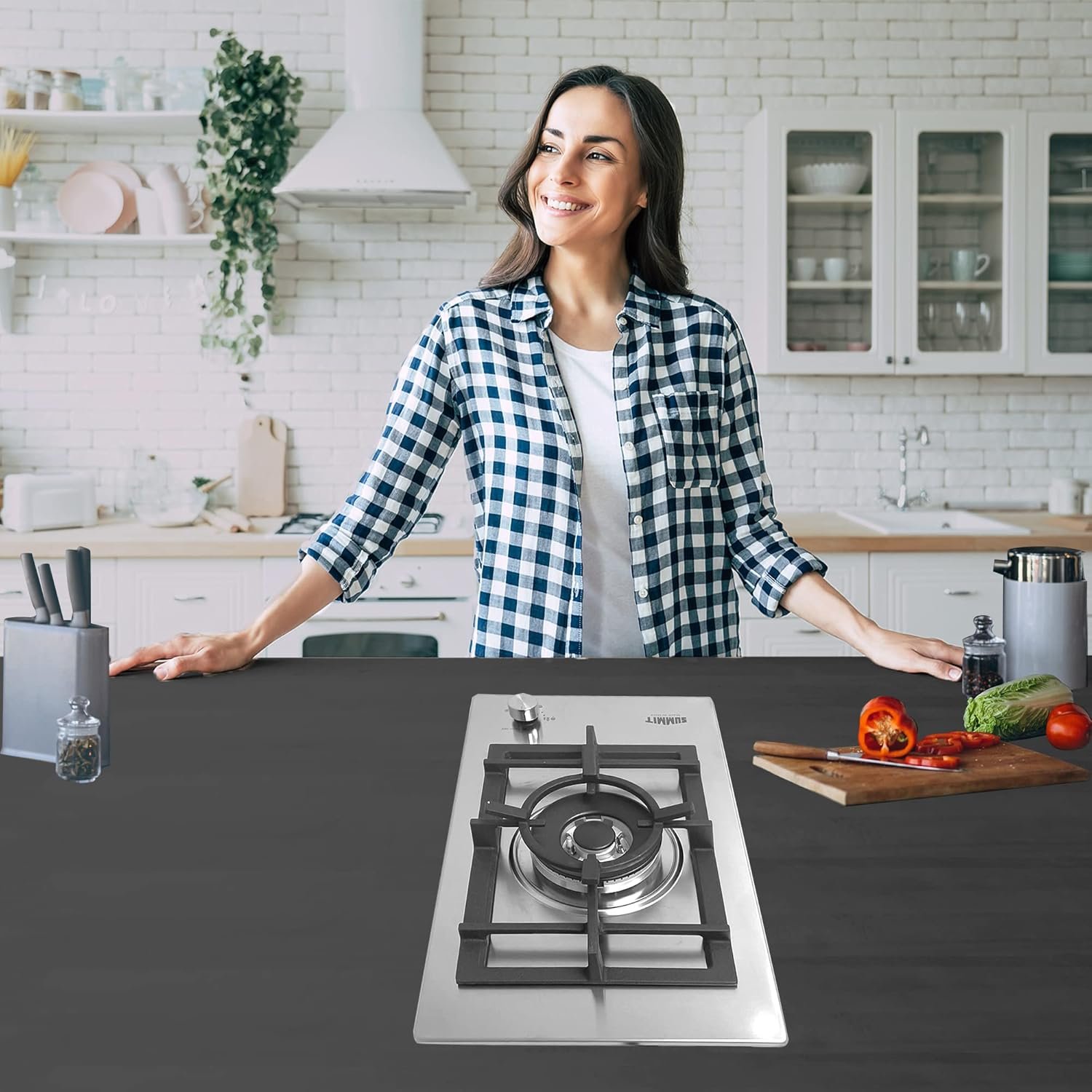 Summit GCJ1SS, 12-Inch-Wide Single Burner Gas Cooktop, Stainless Steel with Sealed Burners, Cast Iron Grates, Wok Ring, NG/LPG Conversion Kit, Flame Failure Protection, Easy to Clean, Cord Included - Image 3
