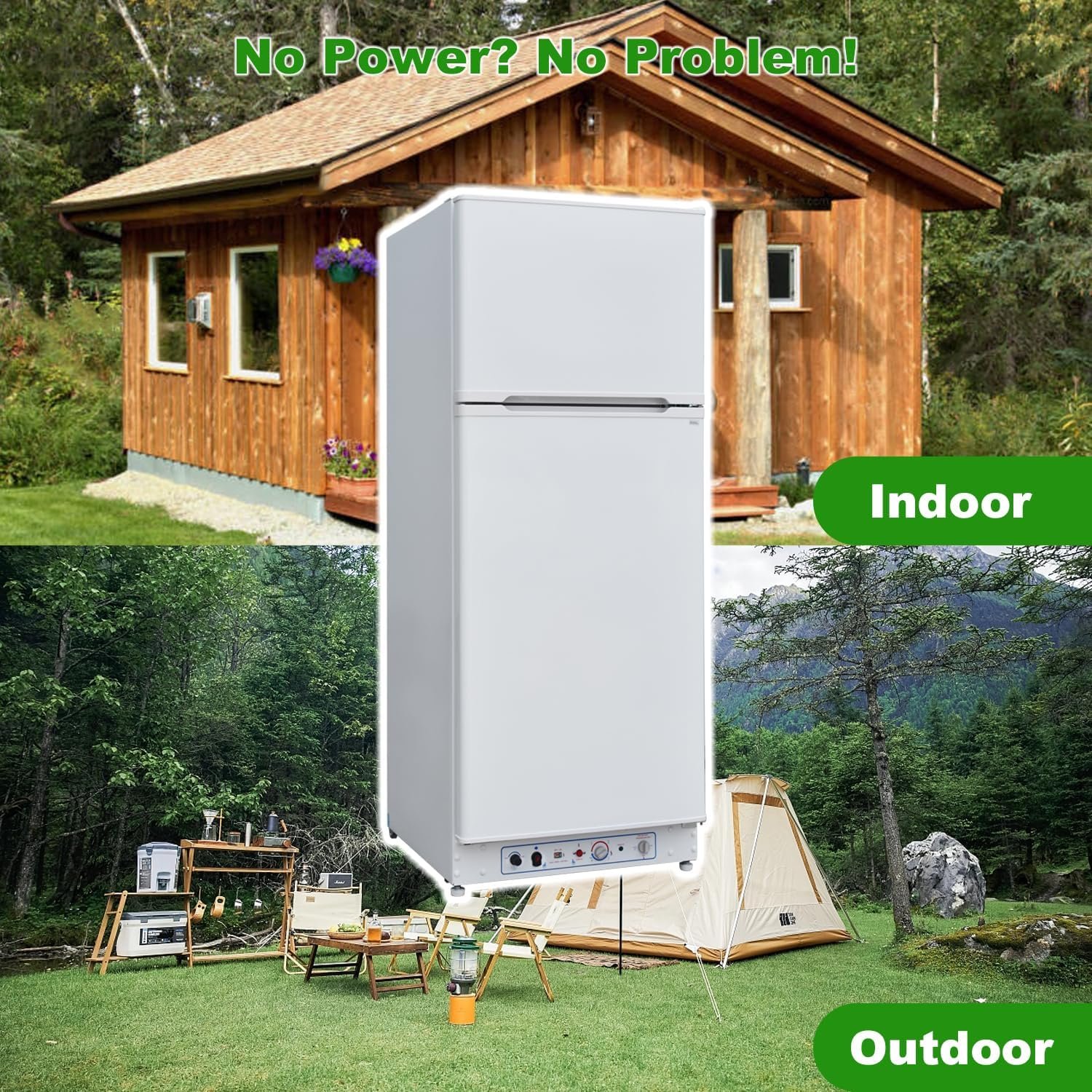 SMETA Propane Refrigerator with Freezer 13.4 cuft Gas Fridge 110v/LPG Dual Ways Top Freezer Top Mount Full Size for Kitchen Garage RV Off-Grid - Image 6