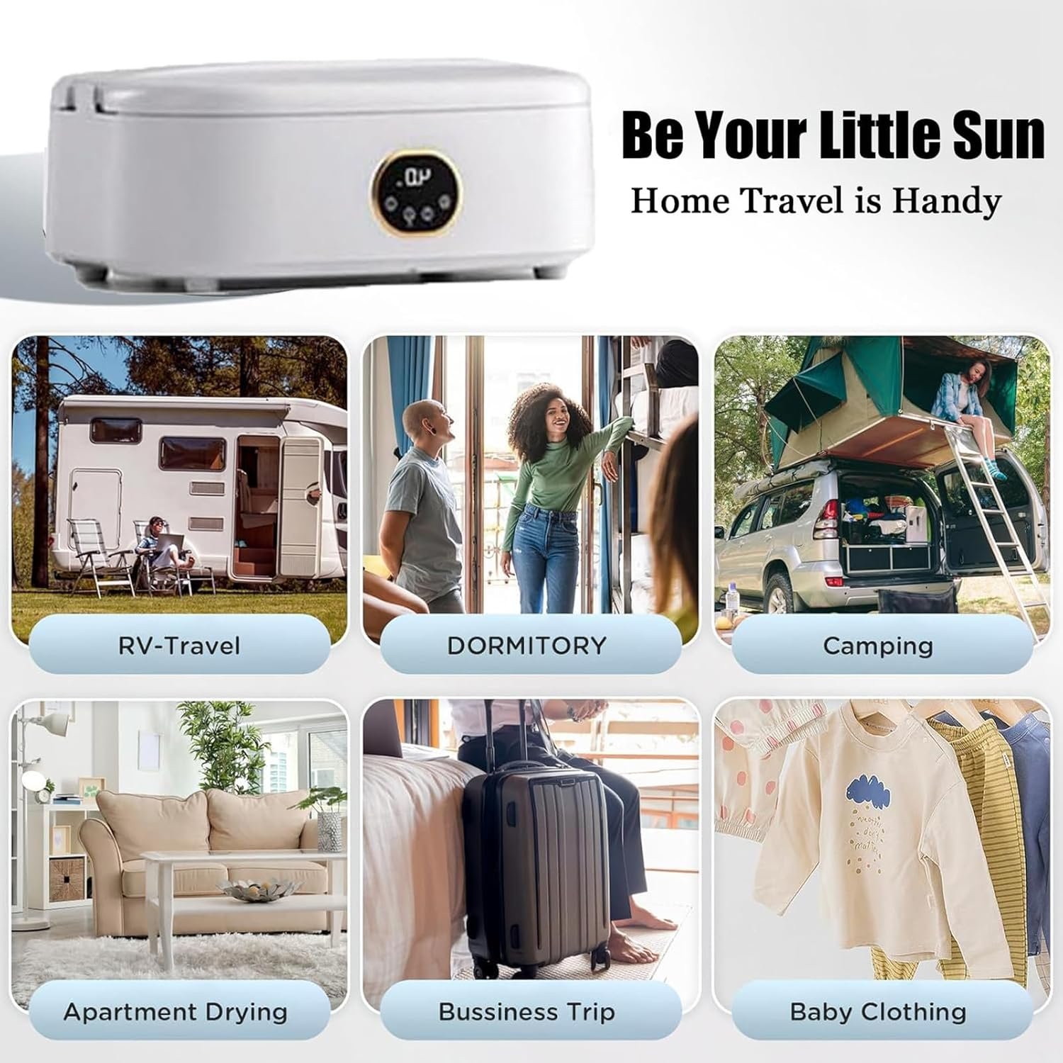 Portable Mini Dryer, Foldable Dryer-Double Layer, Great for Travel, RV, Home, Apartment, Electric Dryers Fast and Efficient Drying, Easy to Use and Store - Image 7