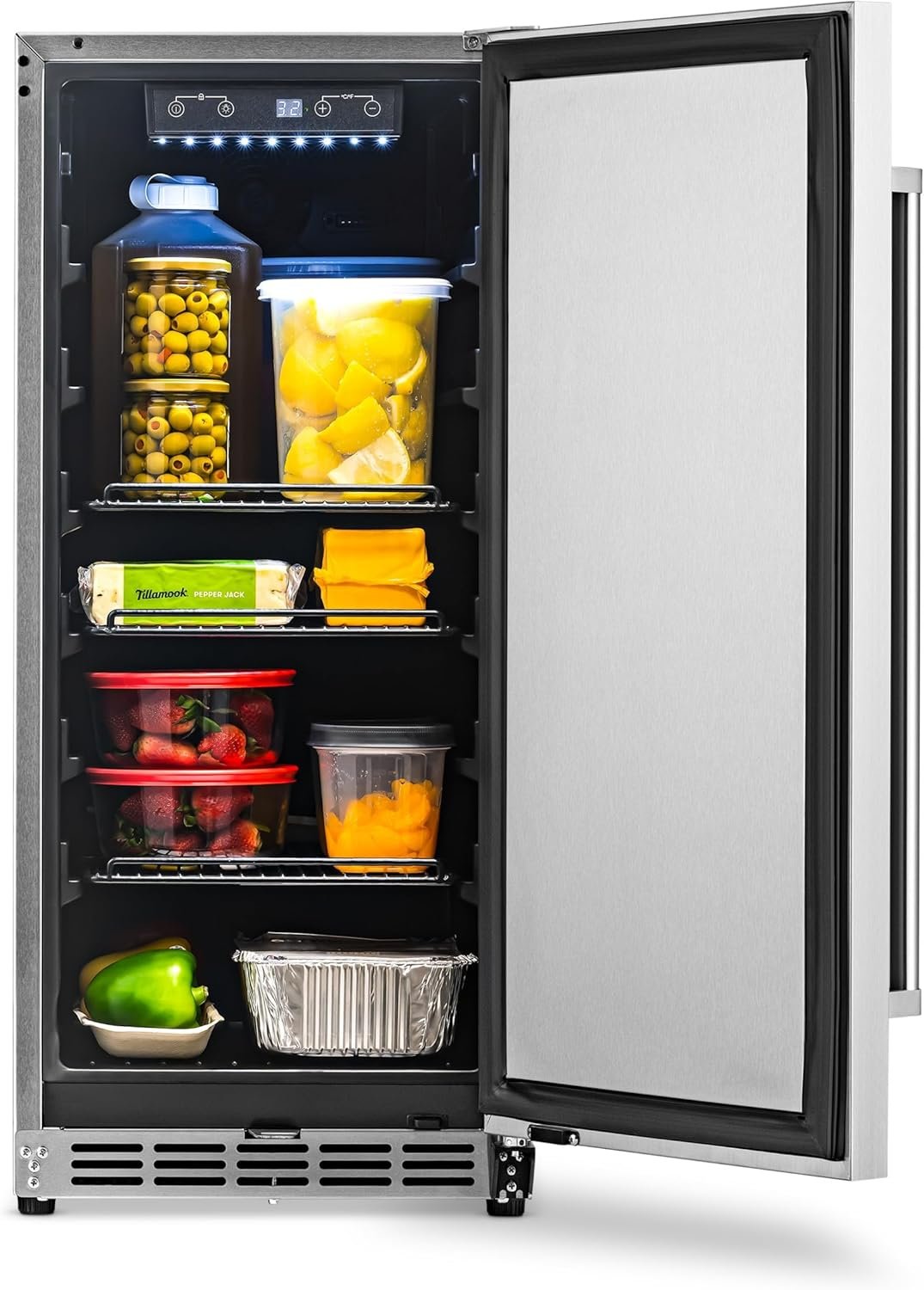 NewAir 15" Commercial Beverage Refrigerator | Weatherproof Stainless Steel Fridge | Built-In or Freestanding Outdoor Patio Fridge For Beer, Wine, Food NCR032SS00 - Image 13