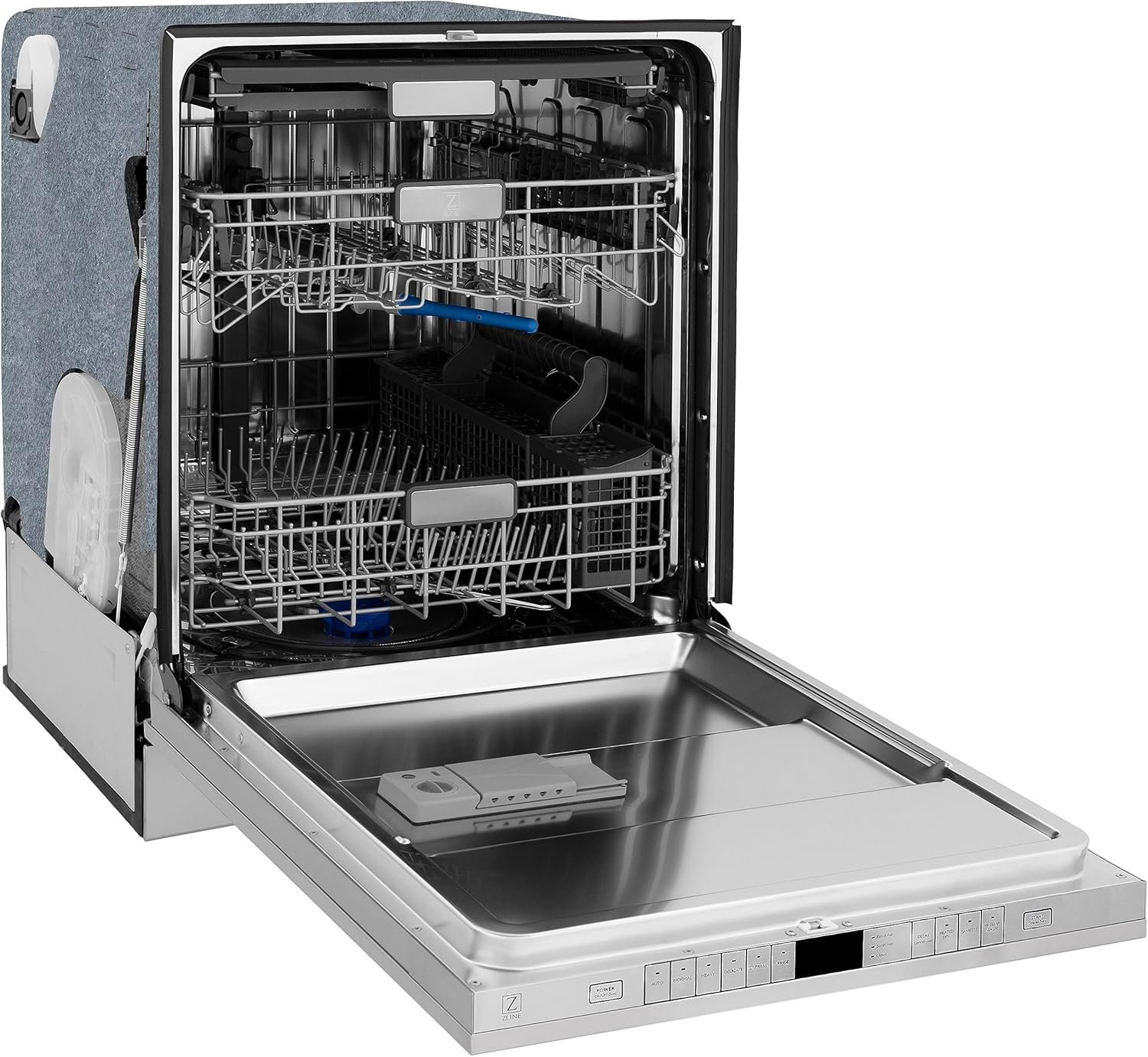 ZLINE Autograph Edition 24" 3rd Rack Top Touch Control Tall Tub Dishwasher in Stainless Steel with Champagne Bronze Handle, 51dBa (DWMTZ-304-24-CB) - Image 4