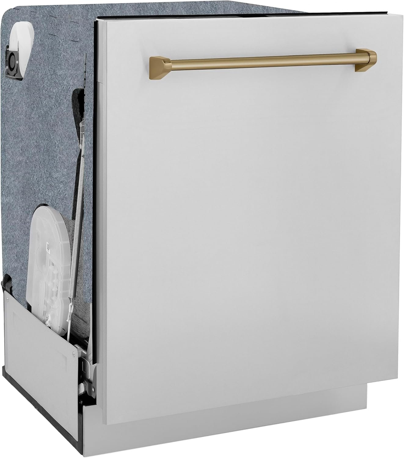 ZLINE Autograph Edition 24" 3rd Rack Top Touch Control Tall Tub Dishwasher in Stainless Steel with Champagne Bronze Handle, 51dBa (DWMTZ-304-24-CB) - Image 3