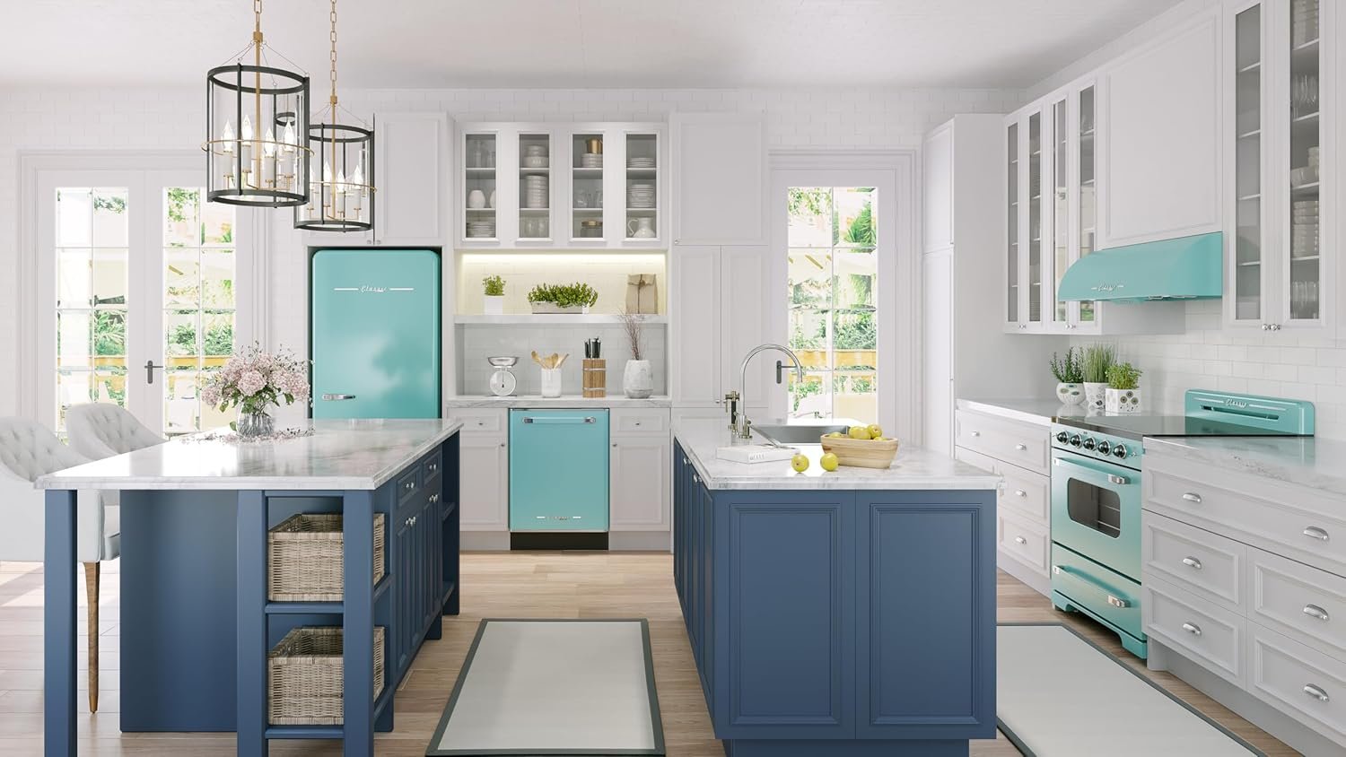 Unique Appliances UGP-30CR EC T Classic Retro Radiant Freestanding Electric Convection Oven Light, Range with 5-Element Glass Cooktop, 30", Ocean Mist Turquoise - Image 6