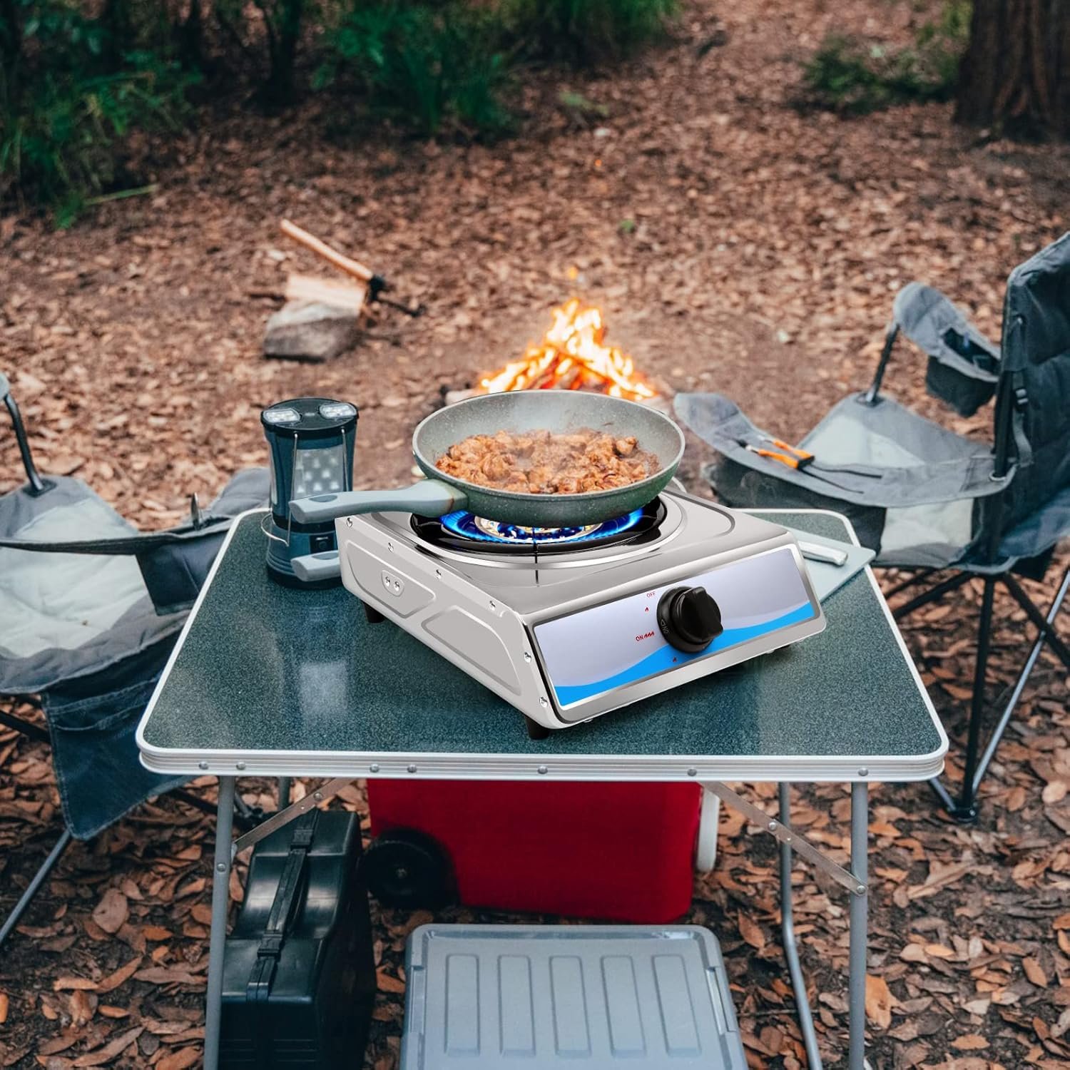 Propane Gas Cooktop,Single Burner Gas Stove Stainless Steel Portable Gas Stove,Auto Ignition Camping Single Burner LPGfor RV, Apartments, Outdoor - Image 7
