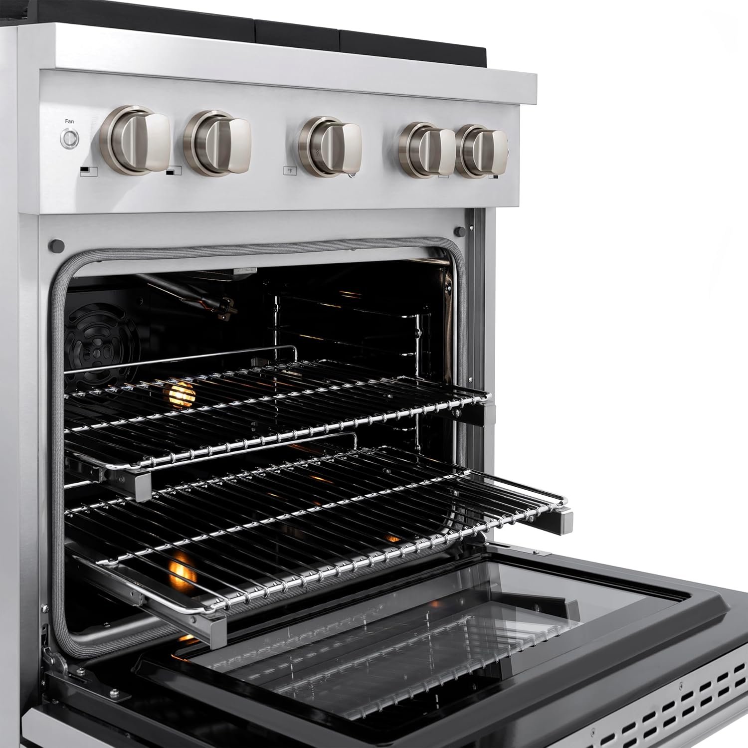 ZLINE 30 in. 4.2 cu. ft. Paramount Gas Range with Convection Gas Oven in Stainless Steel with 4 Brass Burners (SGR-BR-30) - Image 5