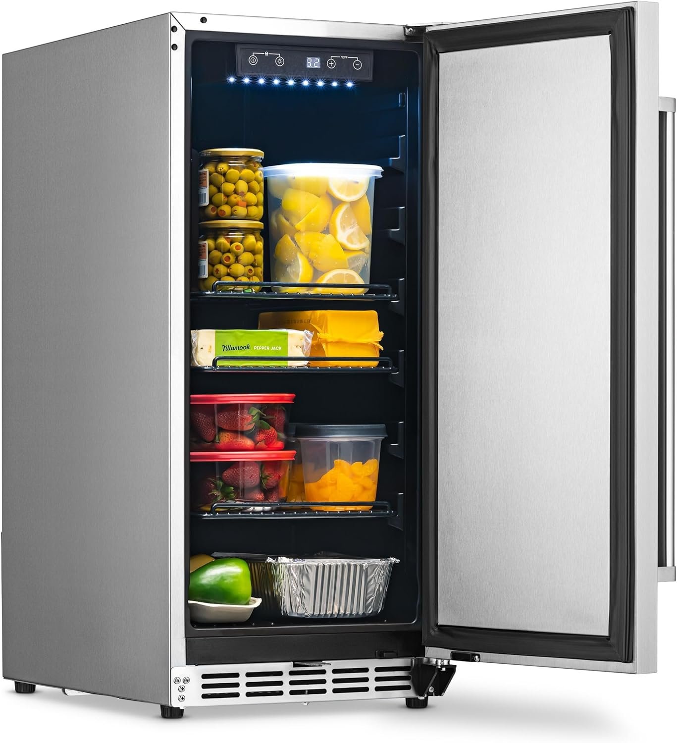 NewAir 15" Commercial Beverage Refrigerator | Weatherproof Stainless Steel Fridge | Built-In or Freestanding Outdoor Patio Fridge For Beer, Wine, Food NCR032SS00 - Image 10