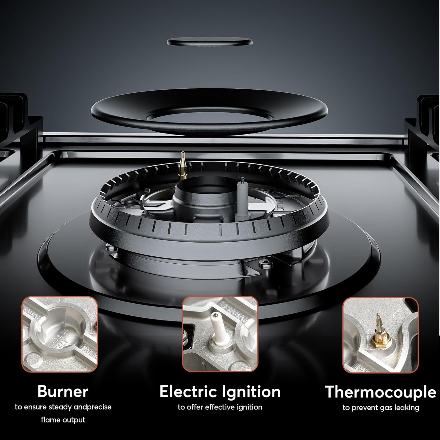 Empava 36 Inch Gas Cooktop 5 SABAF Sealed Burners Made in Italy,Propane Stove LPG/NG Convertible,Bulit-in Cook Top Stainless Steel CSA Certified,Thermocouple Protection,for Homes, Kitchens - Image 6