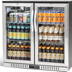 Procool Residential 2-door Glass Front Stainless Steel Back Bar Cooler; Undercounter 33" Height