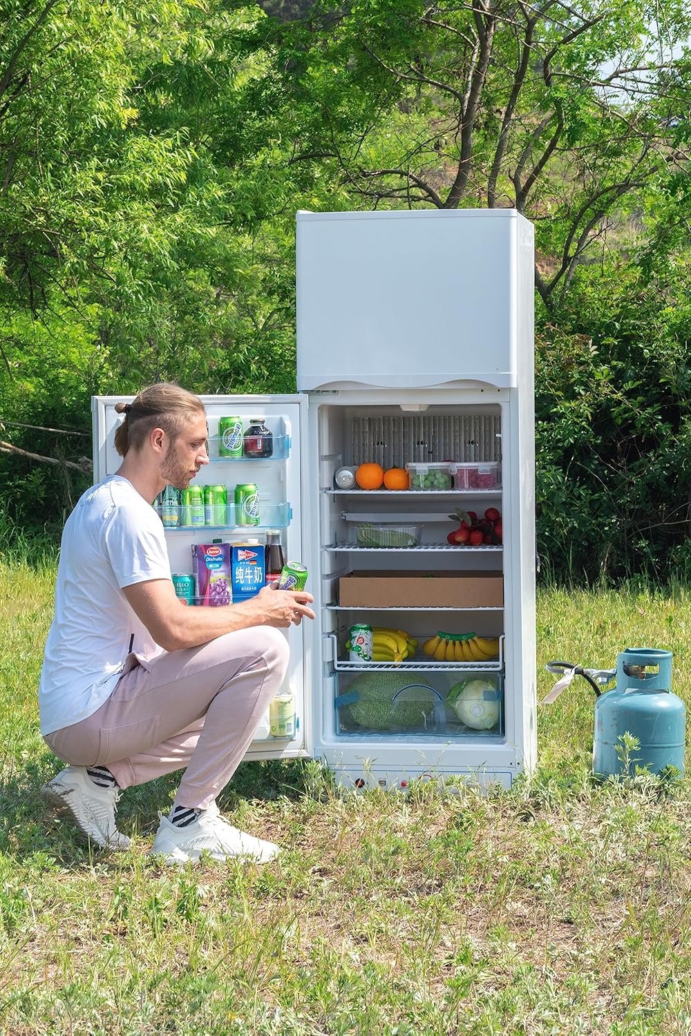 SMETA Propane Refrigerator with Freezer 13.4 cuft Gas Fridge 110v/LPG Dual Ways Top Freezer Top Mount Full Size for Kitchen Garage RV Off-Grid - Image 7